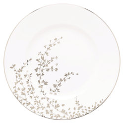kate spade new york Gardener St Platinum Bone China Dinner Plate, Silver/White, Dia.27cm